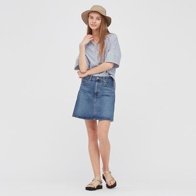 Юбка Uniqlo джинсовая размер XXS (24 inch) синяя (437810) id_1819 фото
