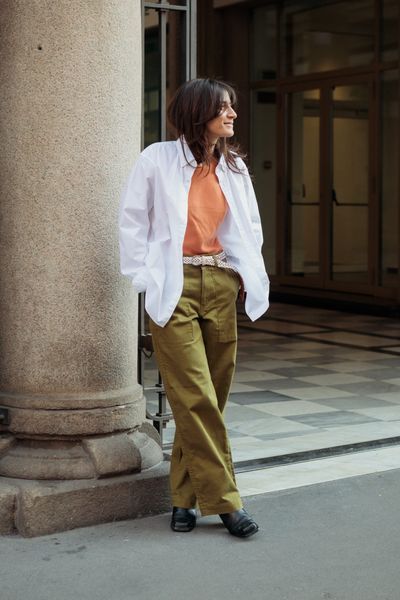 Брюки Uniqlo розмір L оливкові (452182) 452182 фото