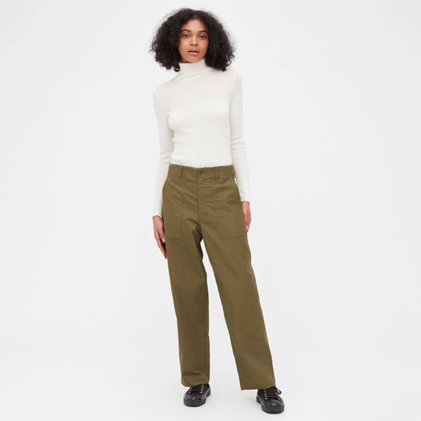 Брюки Uniqlo розмір L оливкові (452182) 452182 фото