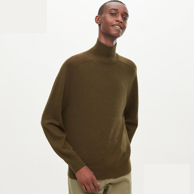 Гольф Uniqlo CRAPE WOOL TURTLENECK розмір S оливковий (450553) id_12220 фото