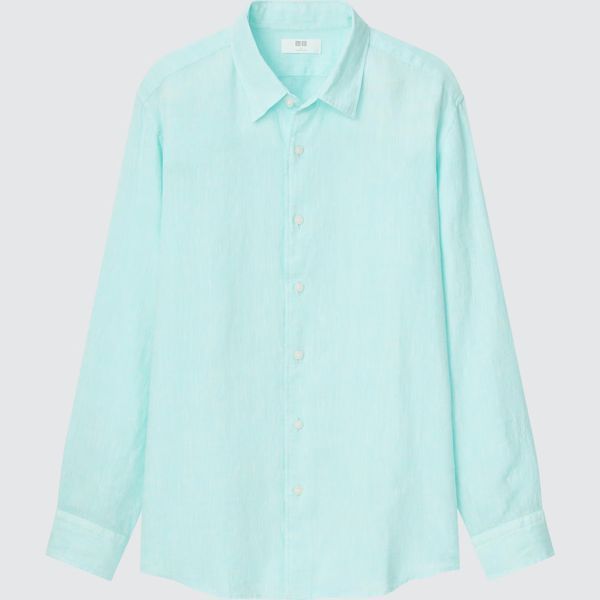 Сорочка Uniqlo PREMIUM LINEN розмір XS зелена (448959) id_13402 фото