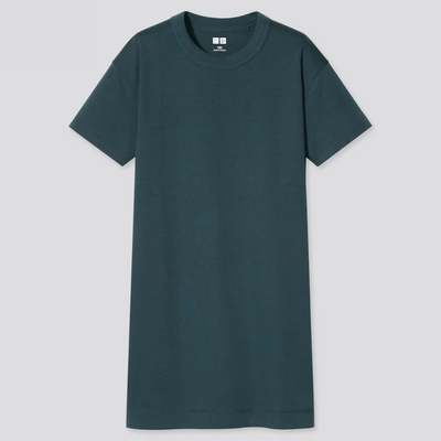 Платье Uniqlo оверсайз 3-4 года, 98-104 рост темно зеленое (437561) 437561 фото